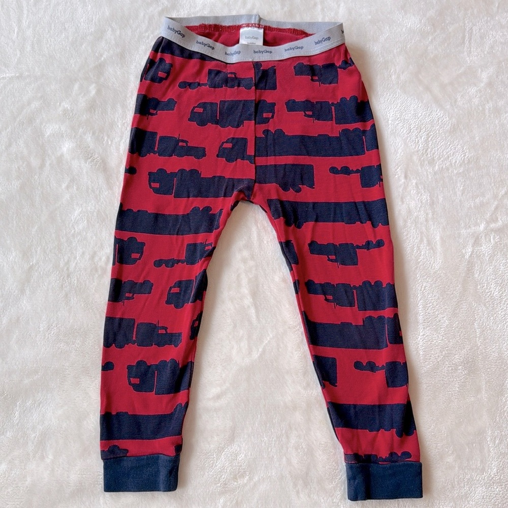 Baby Gap Red Trucks Cotton Pajama Bottoms Size 2T